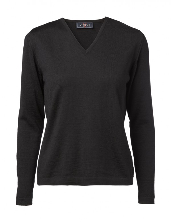 Damen Strickpullover Klassisch Merino Wolle