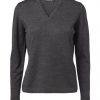 Damen Strickpullover Klassisch Merino Wolle