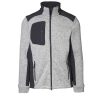 Kontrast Herren Strickfleece Jacke